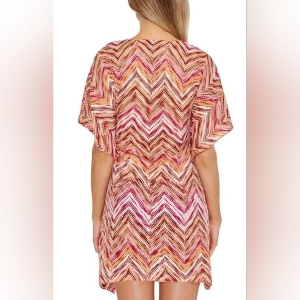 BECCA Vibrant Colored Crochet Tunic Swim Cover-Up - Picture 3 of 9